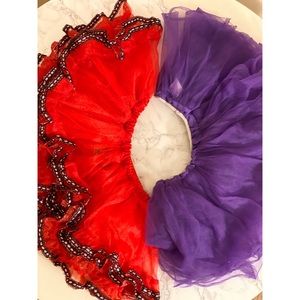 TULLE TuTu  X2 sz S Purple & Red TuTu’s Girls